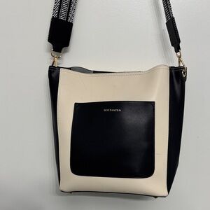 BOSTANTEN Black and Cream Shoulder Bag